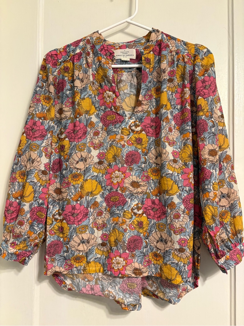 Trovata Birds of Paradise Bailey Blouse Dawn Fleurettes XS - Picture 2 of 4